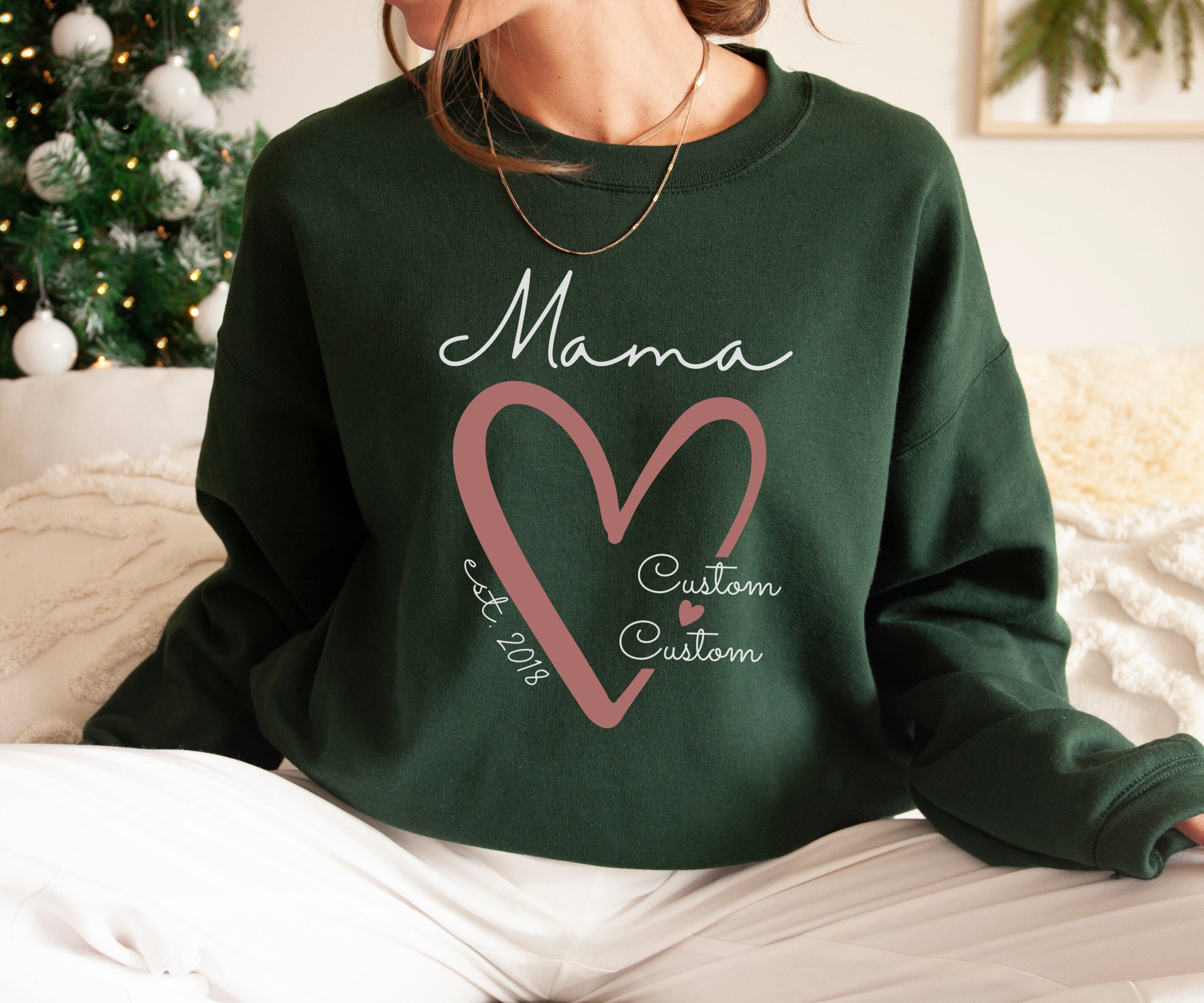 Mama Sweatshirt, Personalized Sweatshirt, Mama Est Sweatshirt, Mama Sweatshirt With Kid Name, Mama Sweatshirt With Names-ilovevango