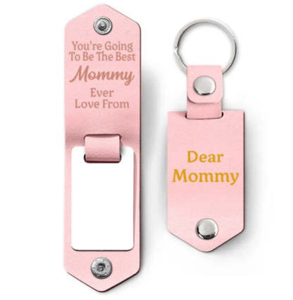 Custom Photo Going To Be The Best - Gift For Mom, Dad, New Parents - Personalized Leather Photo Keychain-ilovevango