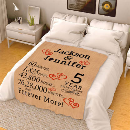 Anniversary Blanket For Couples, Fleece Blanket With Couple Names And Anniversary Year, Customized Blanket For Anniversary-ilovevango