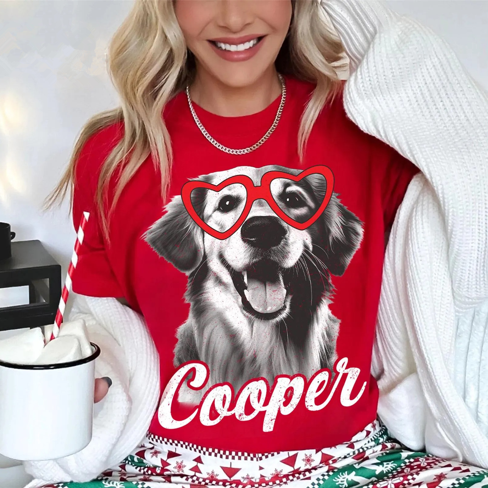 Custom Photo Dog Valentine Shirt, Dog Mom Dog Dad Tee, Valentine Sweatshirt