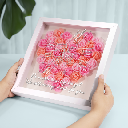 All Happy Families Resemble One Another - Family Personalized Custom Flower Shadow Box
