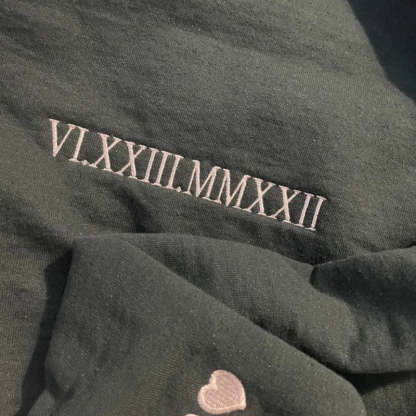 Custom Embroidered Roman Numeral Custom Roman numeral sweatshirt