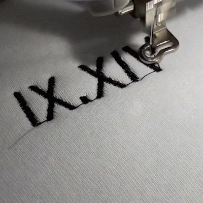 (Round) Custom Embroidered Roman Numeral Date Couple's Crewneck