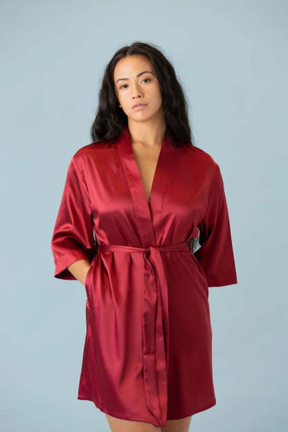 Customized Embroidered Pajamas Satin Robe-Gift For Mom And Wife