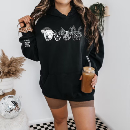 Custom Pet Photo + Name Printing T-shirt Custom Dog Cat Graphic Tee Sweatshirt Hoodie