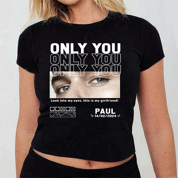 Valentine's Day Gift Unique Custom Eyes Photo Shirt, Anniversary gift