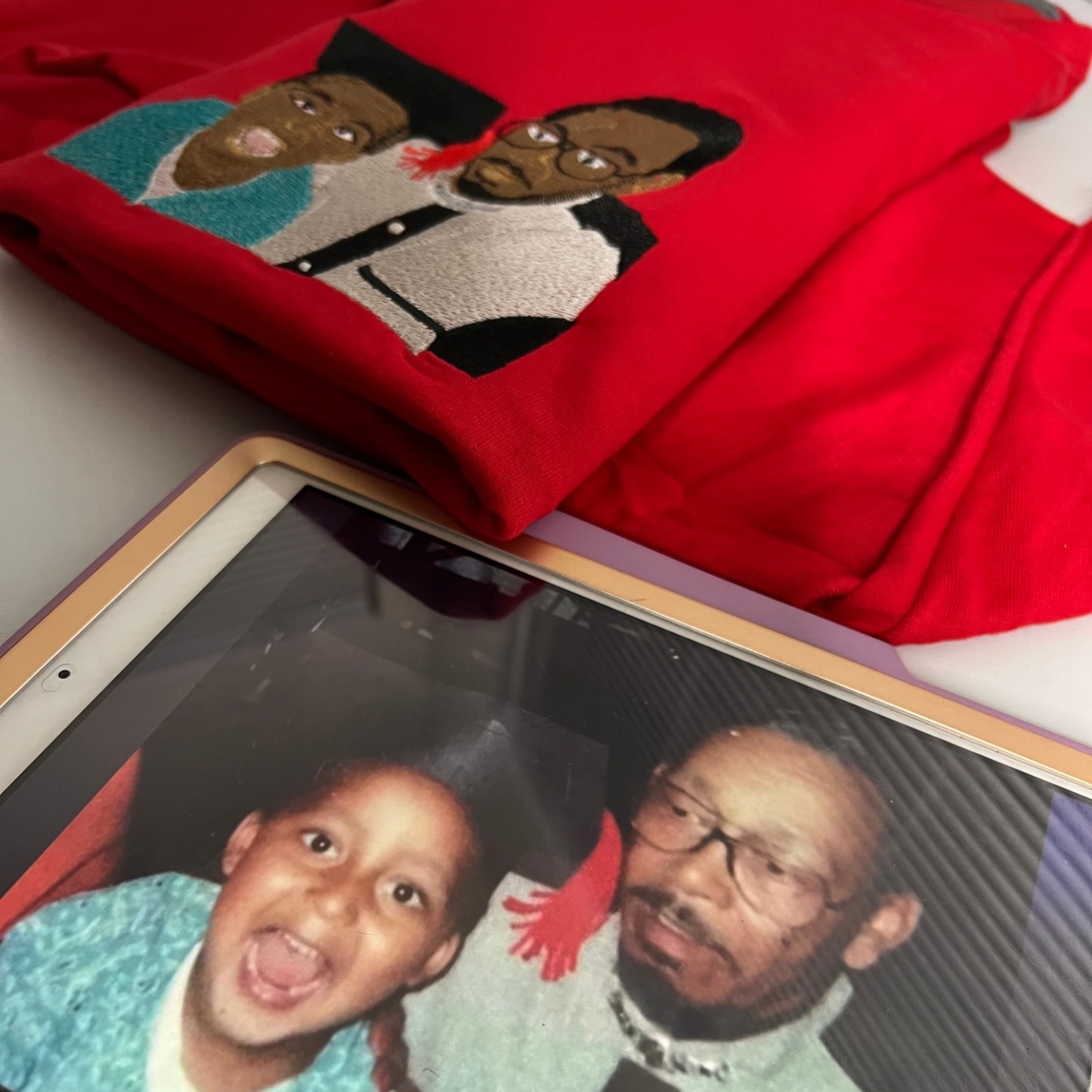 Personalized Photo with Facial Details & EST Year - Custom Embroidered Portrait Sweatshirt, Unique Gift for Loved Ones🧵💖