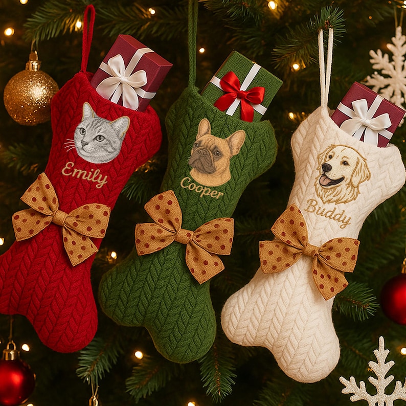 Personalized Pet Portrait Christmas Stocking