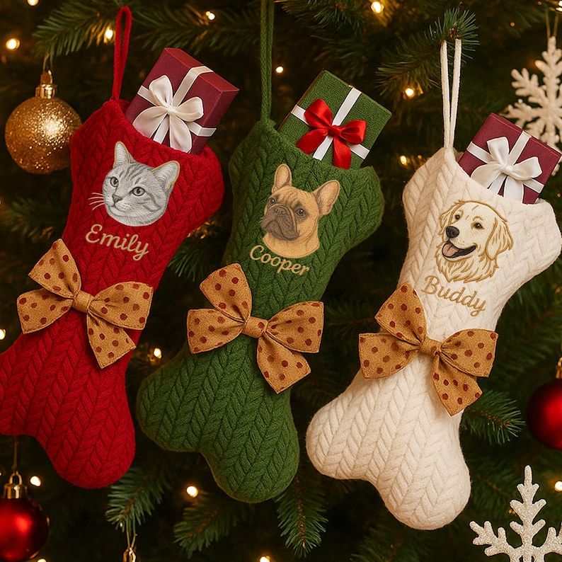 Personalized Pet Portrait Christmas Stocking