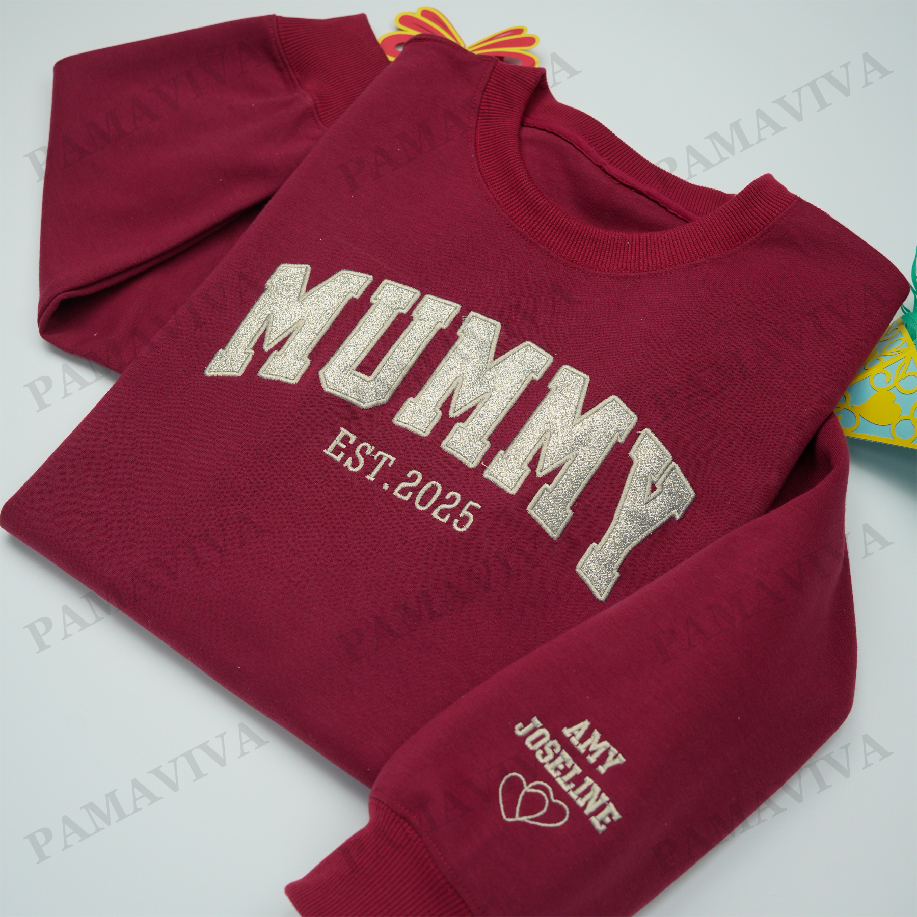Custom Applique Glitter Mom T-shirt&Sweatshirt