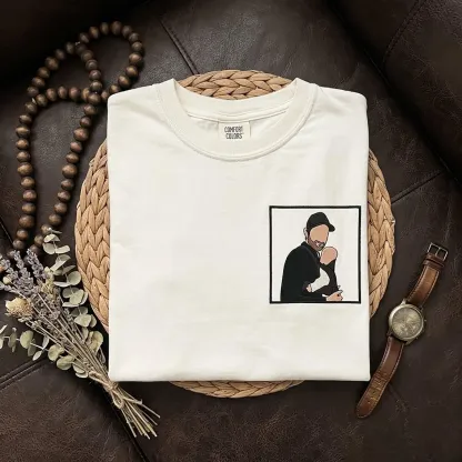 Custom Embroidered Photo Portrait Sweatshirt For dad,papa,papà,papá,pai
