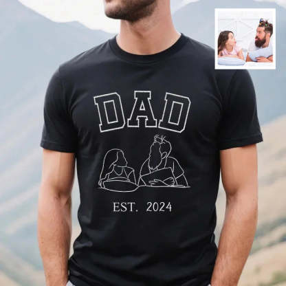 Custom Embroidered Portrait Sweatshirt - Commemorate a Special Year with Personalized Family Art, Perfect Gift for Dad-ilovevango