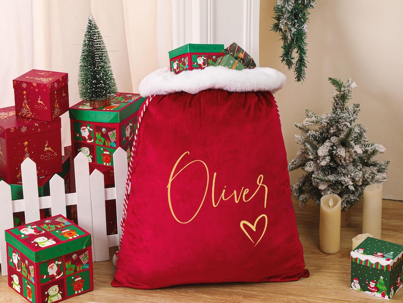 Personalized Large Santa Sack – Custom Christmas Family Bag with Name for Kids