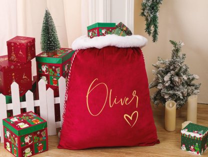 Personalized Large Santa Sack – Custom Christmas Family Bag with Name for Kids