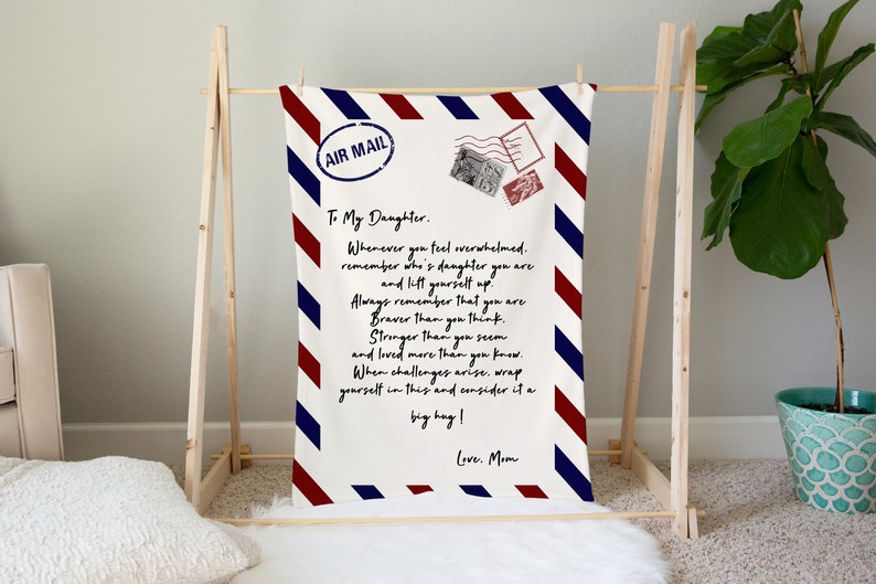Personalized Letter Blanket to My Daughter Airmail Blanket