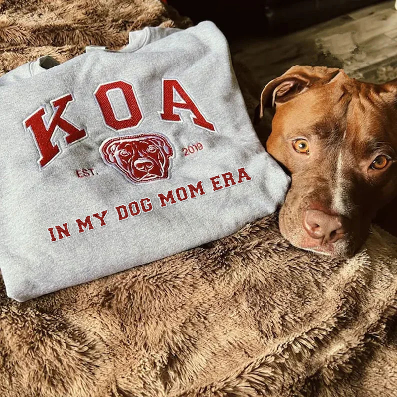 Personalized Embroidered Pet Sweatshirt with Pets Name, Custom Text