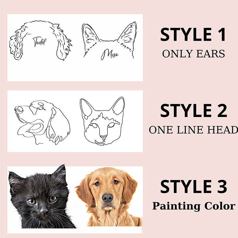 Custom Dog Cat Ears Hoodie Sweatshirt , Dog Lover Hoodie, Line art Dog Ears Hoodie, Pet Lover New Dog Owner-ilovevango