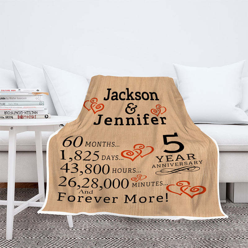 Anniversary Blanket For Couples, Fleece Blanket With Couple Names And Anniversary Year, Customized Blanket For Anniversary-ilovevango