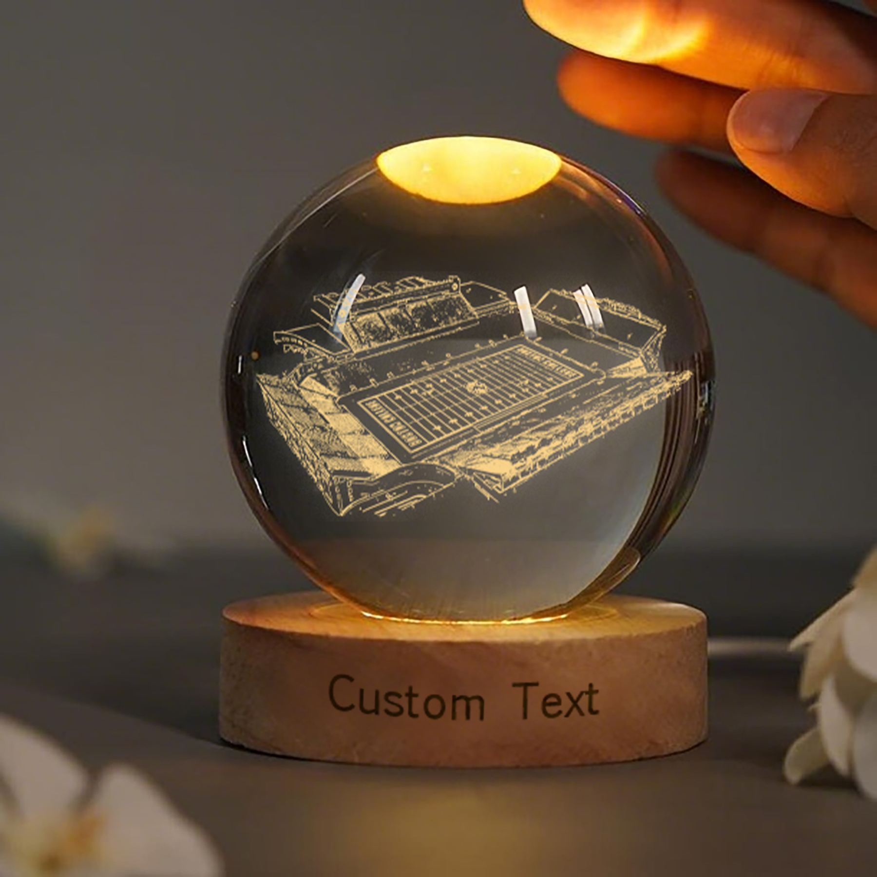 Alumni Stadium 3D Spherical Crystal Lamp