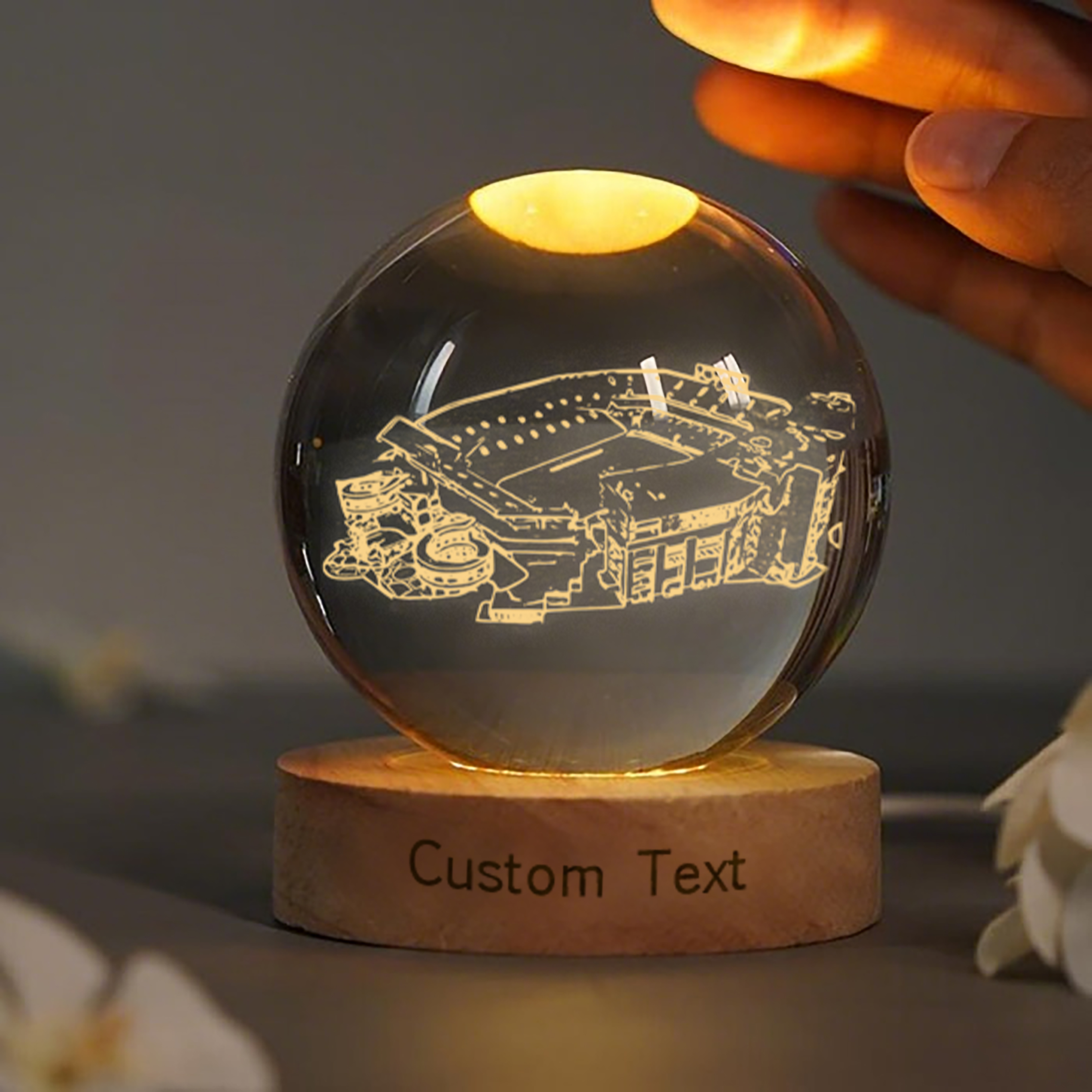Ben Hill Griffin Stadium 3D Spherical Crystal Lamp