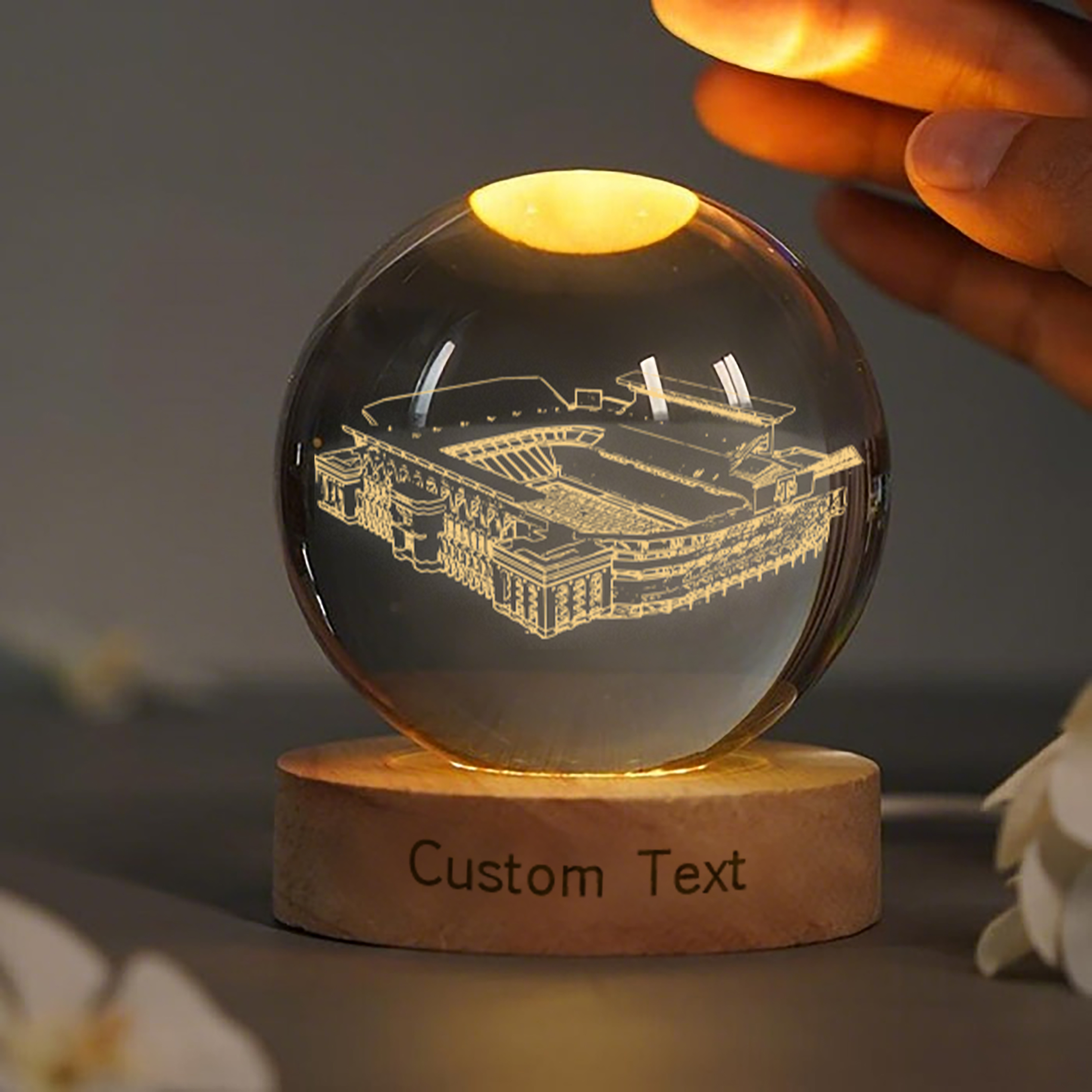 Kyle Field Stadium 3D Spherical Crystal Lamp
