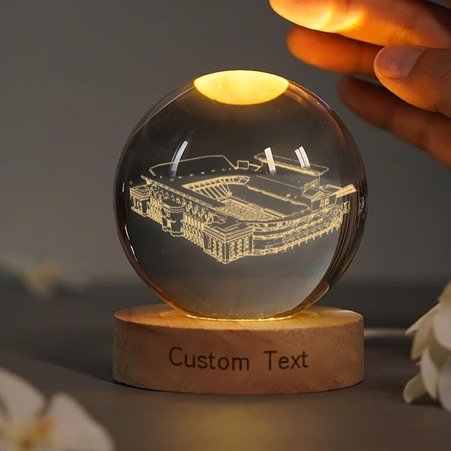 Kyle Field Stadium 3D Spherical Crystal Lamp