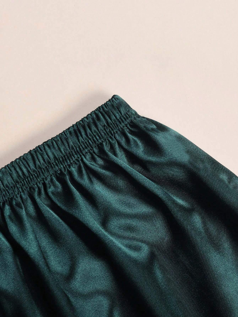 Custom Mommy Print Women Pajamas Sleepwear Ice Silk Short Sleeve Top And Shorts, Personalized Ice Silk Pajama Set Comfortable, Mothers Day Gift-ilovevango