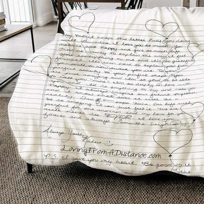 Custom Blanket Bereavement Gift Memorial Gift for Loss of Mother Dad Handwriting Gift Condolence Gift Sympathy Gift-ilovevango