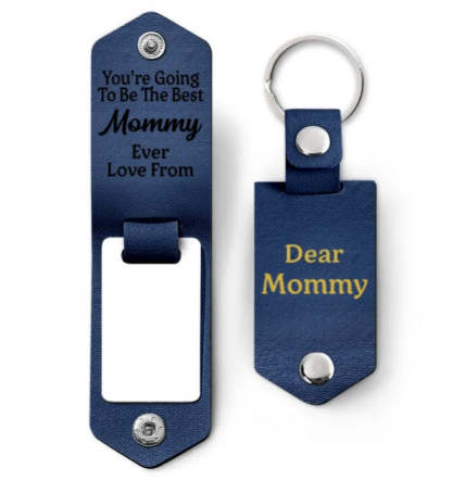 Custom Photo Going To Be The Best - Gift For Mom, Dad, New Parents - Personalized Leather Photo Keychain-ilovevango