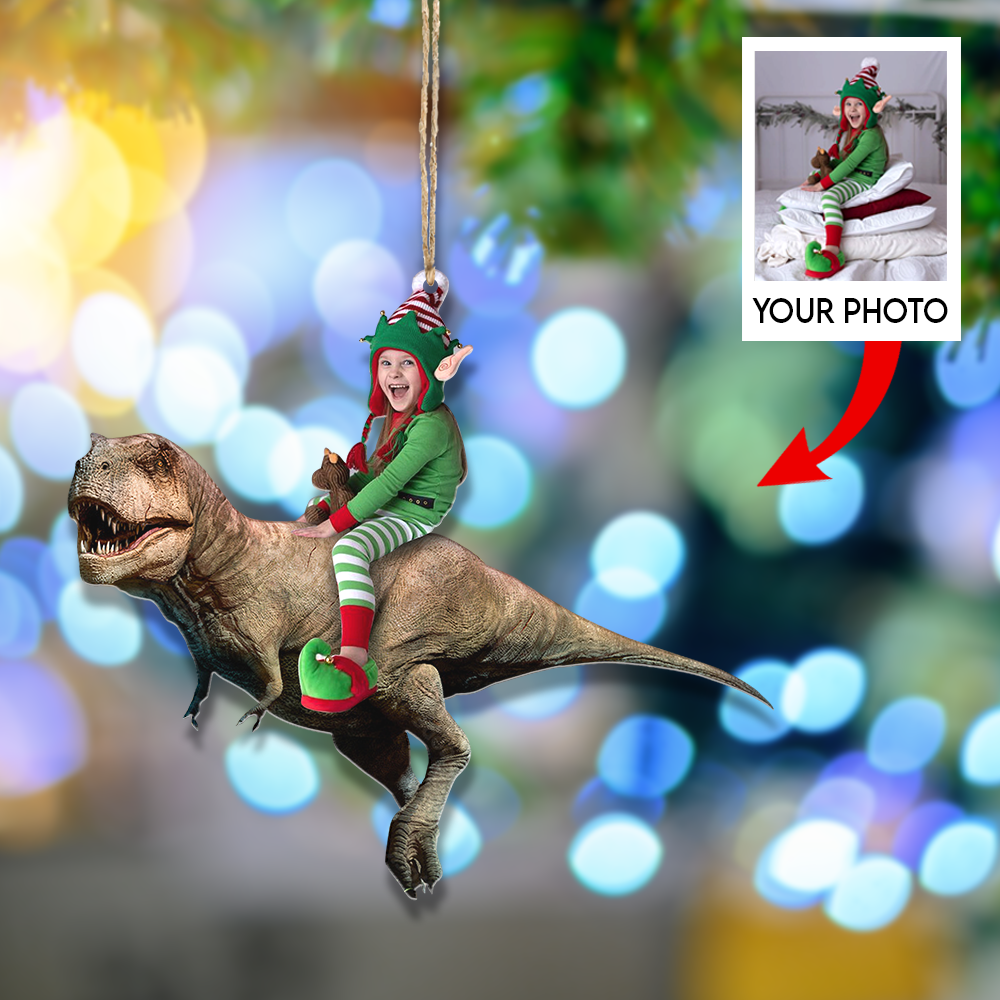 Custom photo Ornament | Riding Kid