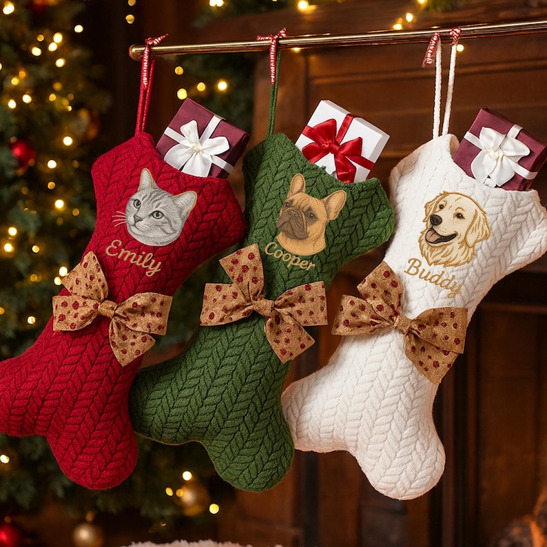 Personalized Pet Portrait Christmas Stocking