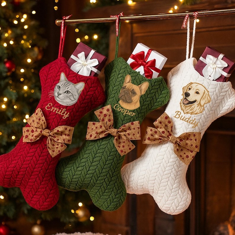 Personalized Pet Portrait Christmas Stocking