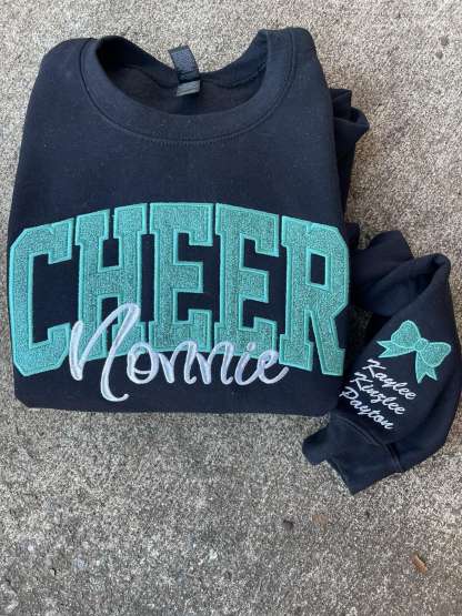 Custom Embroidered Glitter Cheer Mom T-shirt&Sweatshirt  , Cheer Mom Gift