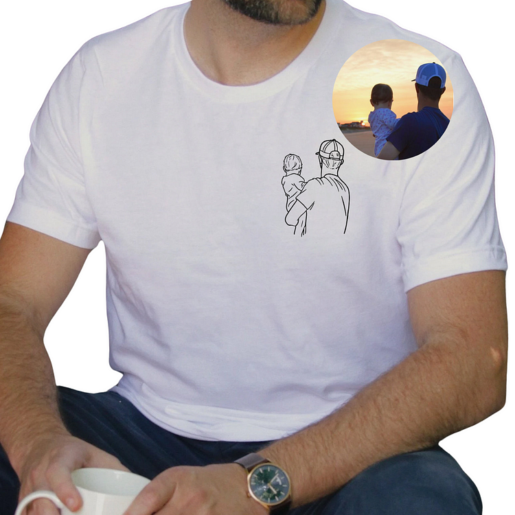Thermal-transfer Printing-Dad and me-Custom Photo Shirt For Dad,Gift for Husband