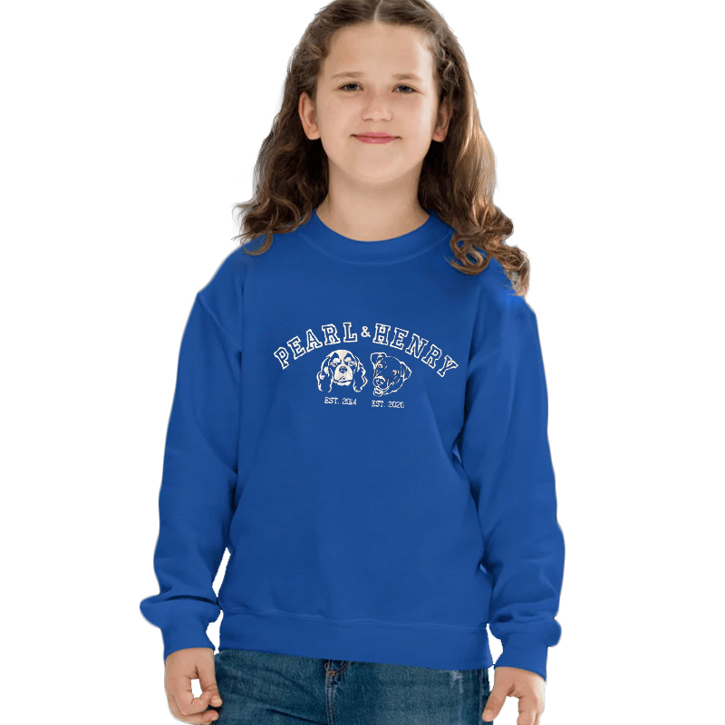 Personalized Pet Photo Embroidered Pet College Sweatshirt/Hoodie T-shirt