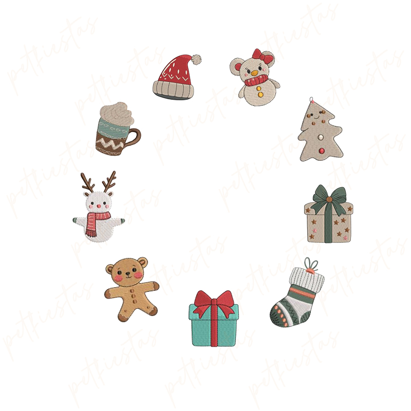 Custom Pet Portrait Christmas Sweatshirt with Festive Embroidered Elements