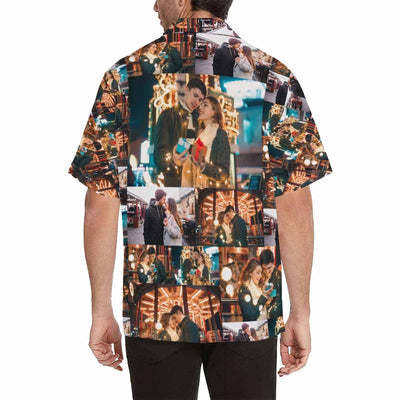 Custom Image Hawaiian Shirt with Photo Big Love Photo Custom All Over Print Hawaiian Shirt Gift for Husband or Boyfriend-ilovevango