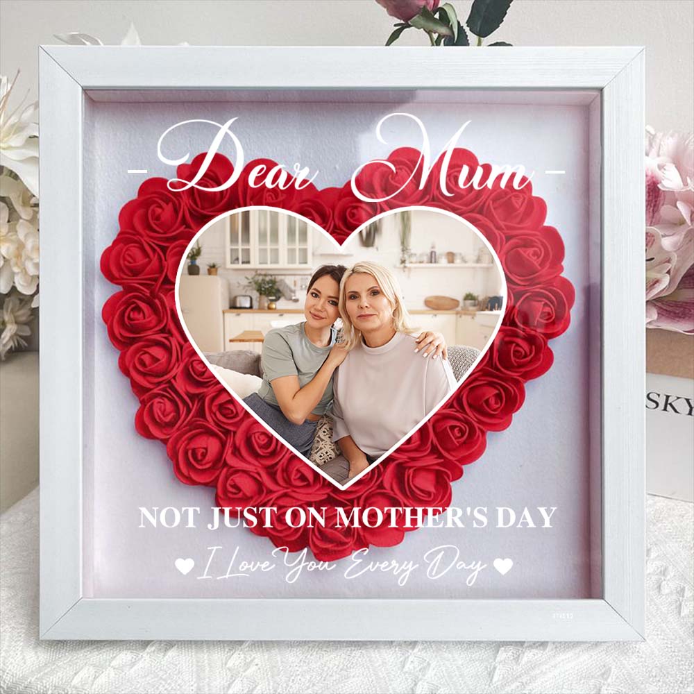 Personalized Custom Dear Mum I Love You Forever Flower Shadow Box Gift For Mum
