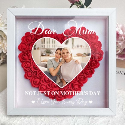 Personalized Custom Dear Mum I Love You Forever Flower Shadow Box Gift For Mum