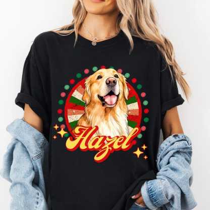Custom Pet Christmas T-Shirt Sweatshirt Using Pet Photo + Name