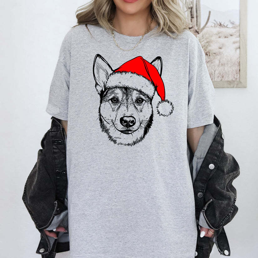 Custom Pet Christmas Sweatshirt - Personalized Dog/Cat Santa Hat Graphic Crewneck