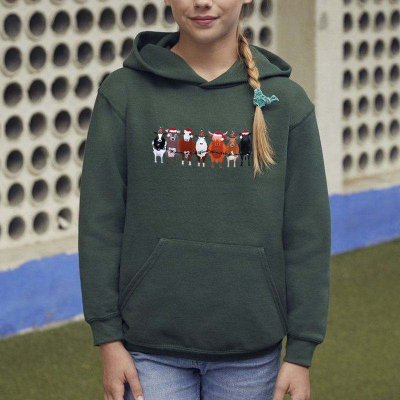 Cow Animals Holiday Christmas Sweatshirt