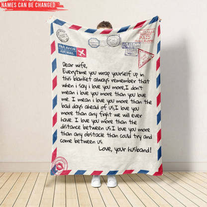 Personalized LOVE Letter Blanket For Wife Birthday Gift