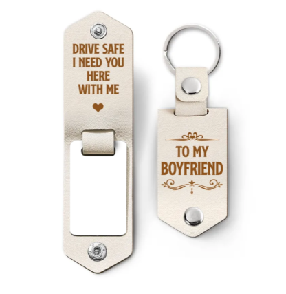 Custom Photo Drive Safe I Need You Here With Me - Loving, Anniversary Gift For Spouse, Husband, Wife - Personalized Leather Photo Keychain-ilovevango