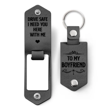 Custom Photo Drive Safe I Need You Here With Me - Loving, Anniversary Gift For Spouse, Husband, Wife - Personalized Leather Photo Keychain-ilovevango