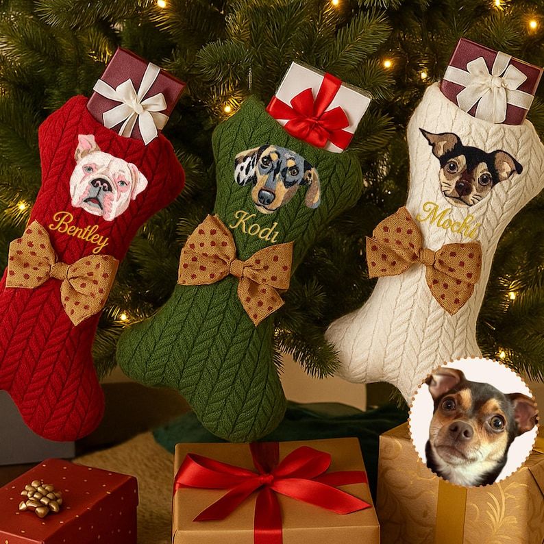 Personalized Pet Portrait Christmas Stocking