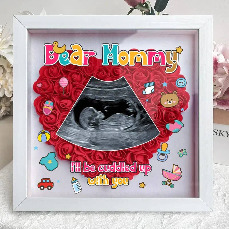 Personalized Flower Shadow Box Ultrasound For New Mom