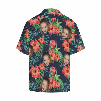 Custom Face Hawaiian Shirt Photo Hawaiian Shirt for Husband Personalized Hawaiian Shirt Photo Tropical Aloha Shirt Birthday Vacation Party Gift-ilovevango