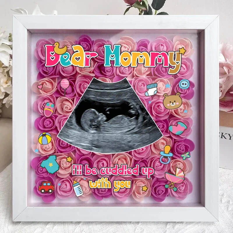 Personalized Flower Shadow Box Ultrasound For New Mom