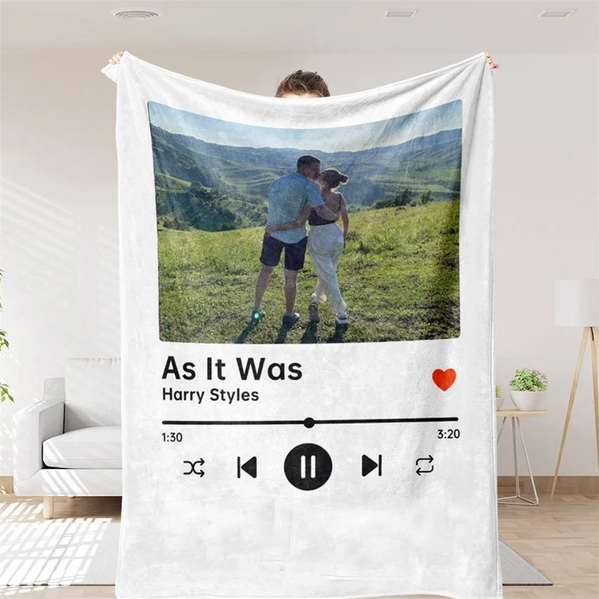 Customized photos, songs personalized blankets